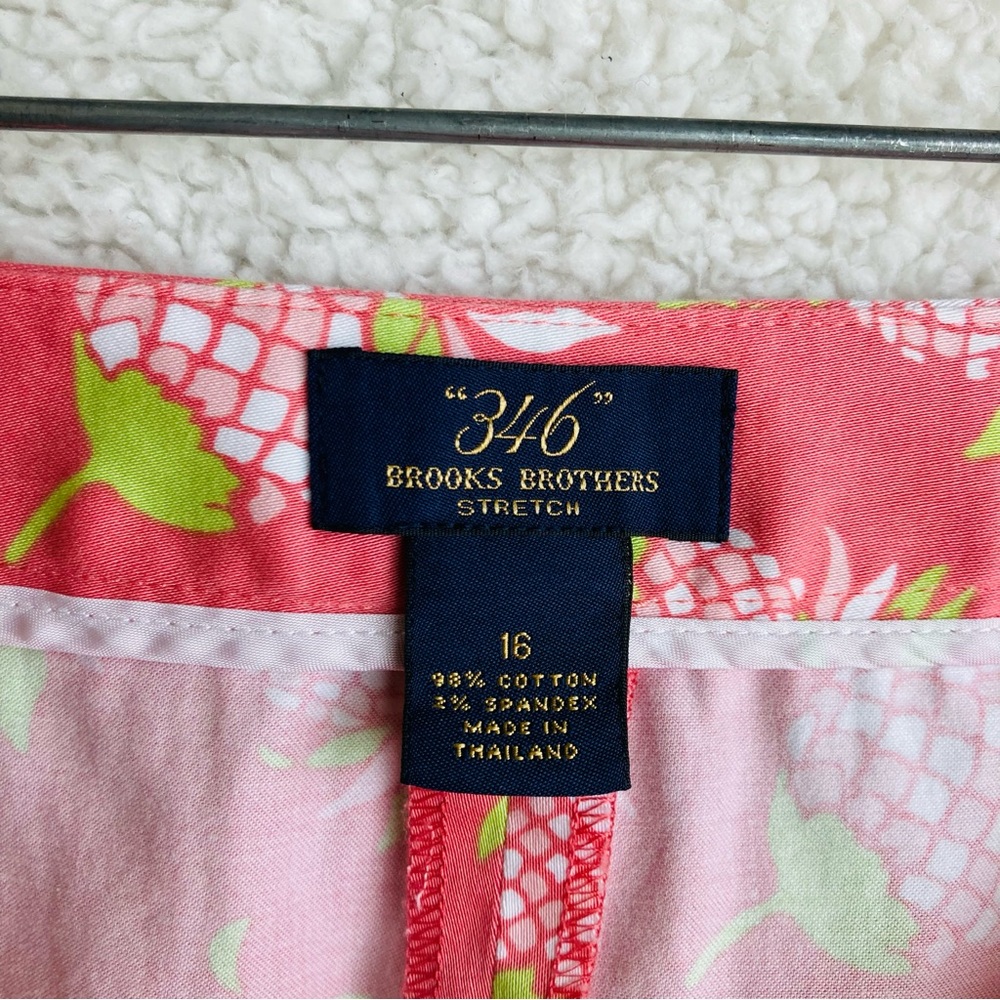 346 Brooks Brothers Stretch Women's pink pineapple print pencil skirt, Sz 16 - Picture 8 of 13
